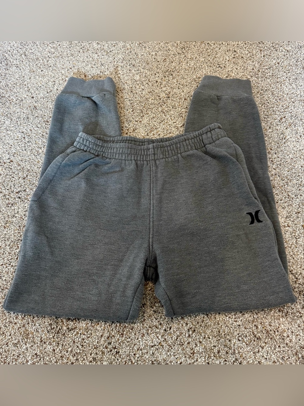 Hurley Boys Gray Fleece Joggers with Logo